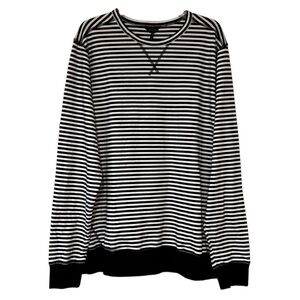 GoodMan Striped Black and White Crewneck Sweater Sz XXL